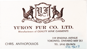 Toronto Furs - Yukon Fur - 1667 Dundas Street West - Mink, Fox, Lynx, Beaver, Sable, Chinchilla, American Legend Blackglama