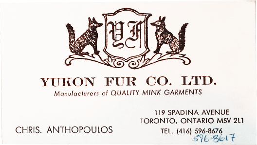 Toronto Furs - Yukon Fur - 1667 Dundas Street West - Mink, Fox, Lynx, Beaver, Sable, Chinchilla, American Legend Blackglama